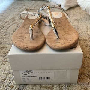 Ann Taylor Gently Worn Scarlett Chain Sandals